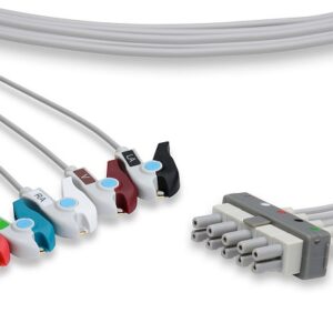 Philips Compatible ECG 5 Lead Set, AHA, 35 in, Pinch/Grabber