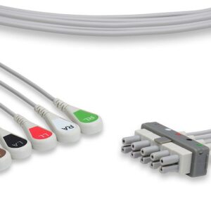 Philips Compatible ECG 5 Lead Set, AHA, 35 in, Snap