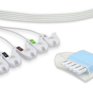 Disposable Philips Telemetry ECG Lead Set 5 Leads Clip Case of 10
