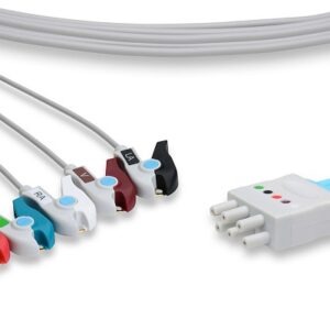 Nihon Kohden ECG Lead Set: 5 Leads AHA Style 35in Clip