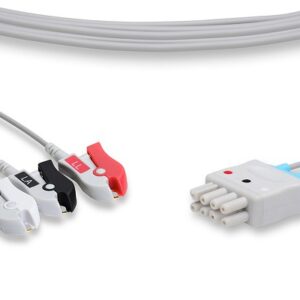 Nihon Kohden ECG Lead Set BR-903P: 3 Leads AHA Style 35in Clip