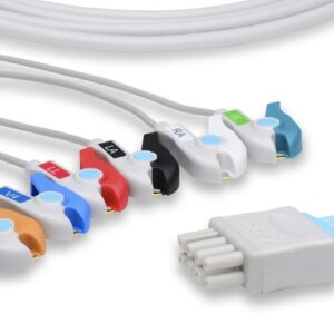 Nihon Kohden ECG Lead Set: 6 Leads AHA Style 90cm Clip