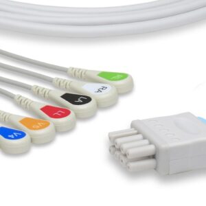 Nihon Kohden ECG Lead Set: 6 Leads AHA Style 90cm Snap