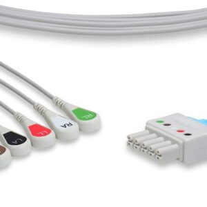 Siemens Drager ECG Lead Set: 5 Leads AHA Style 90cm Snap