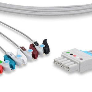 Datascope Passport Leadwires 0012-00-1262-01: 5 Leads AHA Style 35in Clip