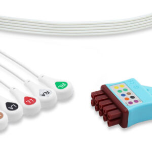 Disposable GE Leadwires 5 Leads V2, V3, V4, V5, V6, AHA Snap Box of 10