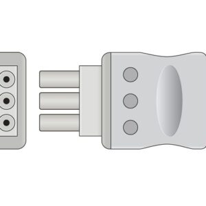 Datex ECG Lead Set: 3 Leads AHA Style 90cm Clip