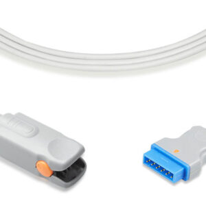 GE Medical (OxiMax) SpO2 Sensor, 9 Foot Cable 2025350-001: Adult Clip
