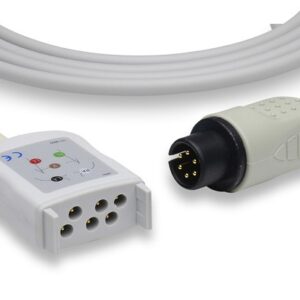 Nihon Kohden Compatible 5-lead ECG Cable, AHA