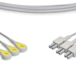 ECG Lead Set Set of 3 M1545A (Snap, 35", Yellow)
