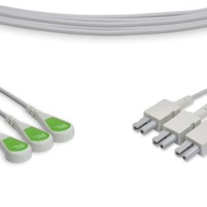 ECG Lead Set Set of 3 M1542A (Snap, 35", Green)
